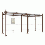 ABRI BUS PROVINCE 5 M 1 BARDAGE LAT. BOULE MARRON 8017 - PROCITY