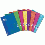 CAHIER OXFORD OPENFLEX A4 PETITS CARREAUX 5MM MARGÉS 96 PAGES AGRAFÉES COUVERTURE POLYPRO COLORIS ASSORTIS - LOT DE 10