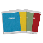 CAHIER RECYCLE CONQUERANT - 17X22CM - SEYES - 96 PAGES - 90G AGRAFEES COUVERTURE CARTE COLORIS ASSORTIS