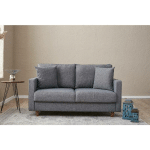 CANAPÉ DROIT 2 PLACES TISSU GRIS CLAIR MELANO 155CM