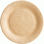 CARTON DE 1000 (10 PAQUETS DE 100) ASSIETTES CARTON BIOLINE COULEUR KRAFT Ø 18 CM