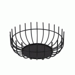 CORBEILLE EN MÉTAL LAQUÉ ROND NOIRE Ø 25 CM H 10 CM