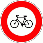 PANNEAU DE SIGNALISATION ACCÈS INTERDIT AUX VÉLOS-450MM-CL2 - KELIAS
