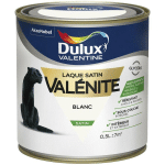 DULUX VALENTINE - PEINTURE LAQUE VALÉNITE SATIN BLANC 0,5 L BLANC