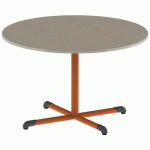 TABLE BANDANA ROND Ø120 T6 PC STR POLY ÉRABLE G. BEIG/PAPAYE - MOBIDECOR