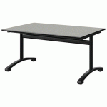TABLE MALIBU 120X80 T3 DL ST ISOSON GRIS 1400/NOIR NOIR 9005