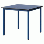 TABLE MALIBU 80X80 T5 4P STRA ANTIB BLEU U525/NOIR BLEU 5005