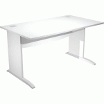 BUREAU DROIT AVEC PIEDS L EN BOIS VISUAL - 140 CM - BLANC - ARTARREDI