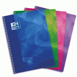 CAHIER SPIRALE LAGOON A4 160 PAGES 90G 5X5. COUVERTURE POLYPRO ASSORTIES - LOT DE 2