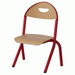 CHAISE MALIBU AST - T1 - ASS/DOS HÊTRE / ACIER ROUGE 3020 - MANUTAN EXPERT
