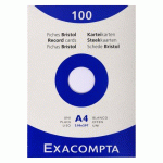 FICHE BRISTOL 297 X 210 MM UNIE BLANCHE NON PERFORÉE EXACOMPTA - BOÎTE DE 100