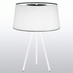 KUNDALINI LAMPE À POSER TRIPOD BLANC CADRE BLANC