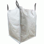 LOT DE 2 - BIG BAG AVEC JUPE, PP, 900 X 900 MM, BLANC