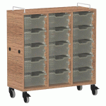 MEUBLE À BACS SHIFT+ LANDSCAPE MÉLA - NOYER - BLEU SAPHIR - MANUTAN COLLECTIVITÉS