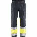 PANTALON ARTISAN STRETCH HAUTE VISIBILITÉ MARINE/JAUNE C66 - BLAKLADER