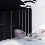TEMAR LIGHTING PLAFONNIER CLEO DIFFUSEUR DE VERRE, NOIR, Ø 78CM
