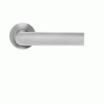 POIGNÉES DE PORTE SUR ROSACES RONDES SÉRIE ER 51 LONDON - INOX SATINÉ -BEC DE CANE KARCHER DESIGN