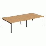 PÔLE 4 BUREAUX L 320 CM PLATEAUX HÊTRE, PIÈTEMENT MÉTAL - TEAM LINE ANTHRACITE
