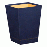 RHODIARAMA CORBEILLE À PAPIER SIMILI CUIR ITALIEN 27X27X32 CM - BLEU NUIT
