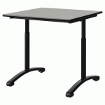 TABLE MALIBU 80X80 T3/T6 DL ST ISOSON GRIS 1400/NO NOIR 9005 - MANUTAN EXPERT
