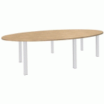 TABLE OVALE LOUNGE 6 PIEDS 280X140 CM CHÊNE CLAIR/BLANC - SIMMOB