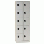 VESTIAIRE 10 CASES GRIS/GRIS - L 600 - SERRURE À CLÉ - MANUTAN EXPERT
