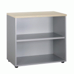 BIBLIOTHÈQUE BASSE HAUTEUR BUREAU H 75,5 X L 80 SQUADRA TOP CHÊNE