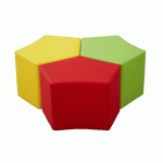 LOT DE 3 POUFS ARPÈGE DÉHOUSSABLES TISSU PVC COLORIS PANACHÉ \'\'ACIDULÉ\'\' - MANUTAN COLLECTIVITÉS