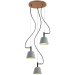 LUCANDE - SUSPENSION EN BÉTON À INTENSITÉ VARIABLE 'OTAVIS' EN BOIS POUR SALON & SALLE À MANGER - BOIS CLAIR, GRIS