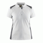 POLO FEMME BLANC/GRIS TAILLE M - BLAKLADER