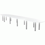 TAB. CONF. ELGA PIED TUBE 600X113 CM PLT STRATIFIÉ BLANC/ALU - MBA