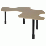 TABLE PMR 3+1 RÉGLABLE STRATIFIÉ - PIERRE DE LUNE/NOIR - SUNSET CREATION