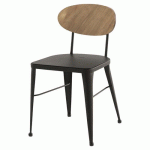 CHAISE AUSTIN DOS PIN NATUREL - ASS/PIÈT ACIER ANTHRACITE - JAYSO