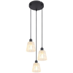 LAMPE SUSPENDUE JARINA NOIR TRANSPARENT E27 3X MAX 40W L: 150CM DIMMABLE