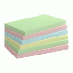 LOT DE 12 - NOTES REPOSITIONNABLES COULEURS RECYCLÉES BRUNEAU 75 X 125 MM - BLOC DE 100 FEUILLES