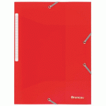 LOT DE 2 - CHEMISE À ÉLASTIQUE 3 RABATS PLASTIQUE BRUNEAU 24 X 32 CM DOS 3 CM ROUGE