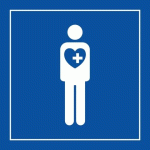 LOT DE 2 - PANNEAU - ACCÈS PRIORITAIRE TROUBLES - PI PF 057 - ISO 7001 350 X 350 MM PVC 2 MM