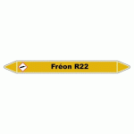 LOT DE 5 - MARQUEUR DE TUYAUTERIE - FRÉON R 22 - NFX 08-105 - VINYLE LAMINÉ 450 X 52 MM
