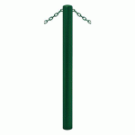 POTELET CARREFOUR Ø 76 MM CHAINES 2 ANNEAUX GALVA VERT 6005 - PROCITY