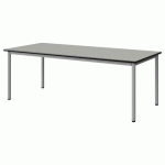 TABLE MALIBU 180X80 T4 4P STRA ISOS GRIS 1400/NOIR GRIS 9006