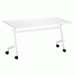 TABLE RABATTABLE L 140 X P 70 CM BLANCHE BRUNEAU PRACTIKA PLUS PIEDS BLANC