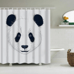 1PC MIGNON ANIMAUX PANDA RIDEAU DE DOUCHE ÉTANCHE 71IN DÉCOR DE SALLE DE BAIN