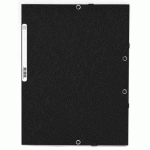 LOT DE 10 - CHEMISE À ÉLASTIQUE 3 RABATS CARTE EXACOMPTA 24 X 32 CM DOS 2 CM NOIR