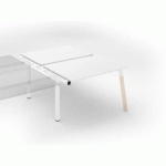 PÔLE DE 2 BUREAUX ECLA BLANC L 120 X P 80 CM PIEDS MÉTAL FINITION BOIS - ÉLÉMENT SUIVANT