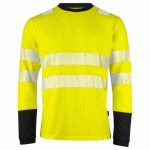 PROJOB 6014 T-SHIRT MANCHES LONGUES ISO 20471 CLASSE 3/2 JAUNE/NOIR - TAILLE XS