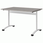 TABLE MALIBU 120X80 T6 DL STRA ABS BÉTON F186/BLC 9016