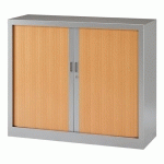 ARMOIRE MÉTAL À RIDEAUX MONOBLOC GENERIC H 100 X L 120 X P 43 CM CORPS ALUMINIUM / RIDEAUX HÊTRE