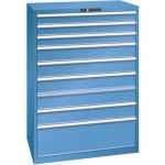 ARMOIRE 9 TIROIRS SÉRIE 14.518-CAPACITÉ 200KG-BLEU - LISTA