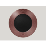 ASSIETTE PLATE ROND NOIR PORCELAINE Ø 33 CM METAL FUSION RAK