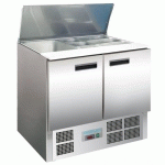 COMPTOIR DE PRÉPARATION RÉFRIGÉRÉ AVEC TABLETTE 2 PORTES GN 1/1 POLAR